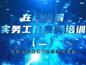 在线调解实务工作系列培训（第二期）-法院与在线调解的理论与实践