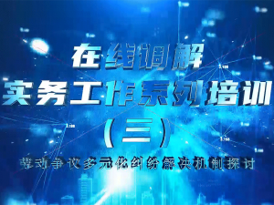 在线调解实务工作系列培训（第三期）-劳动争议多元化纠纷解决机制探讨2.0